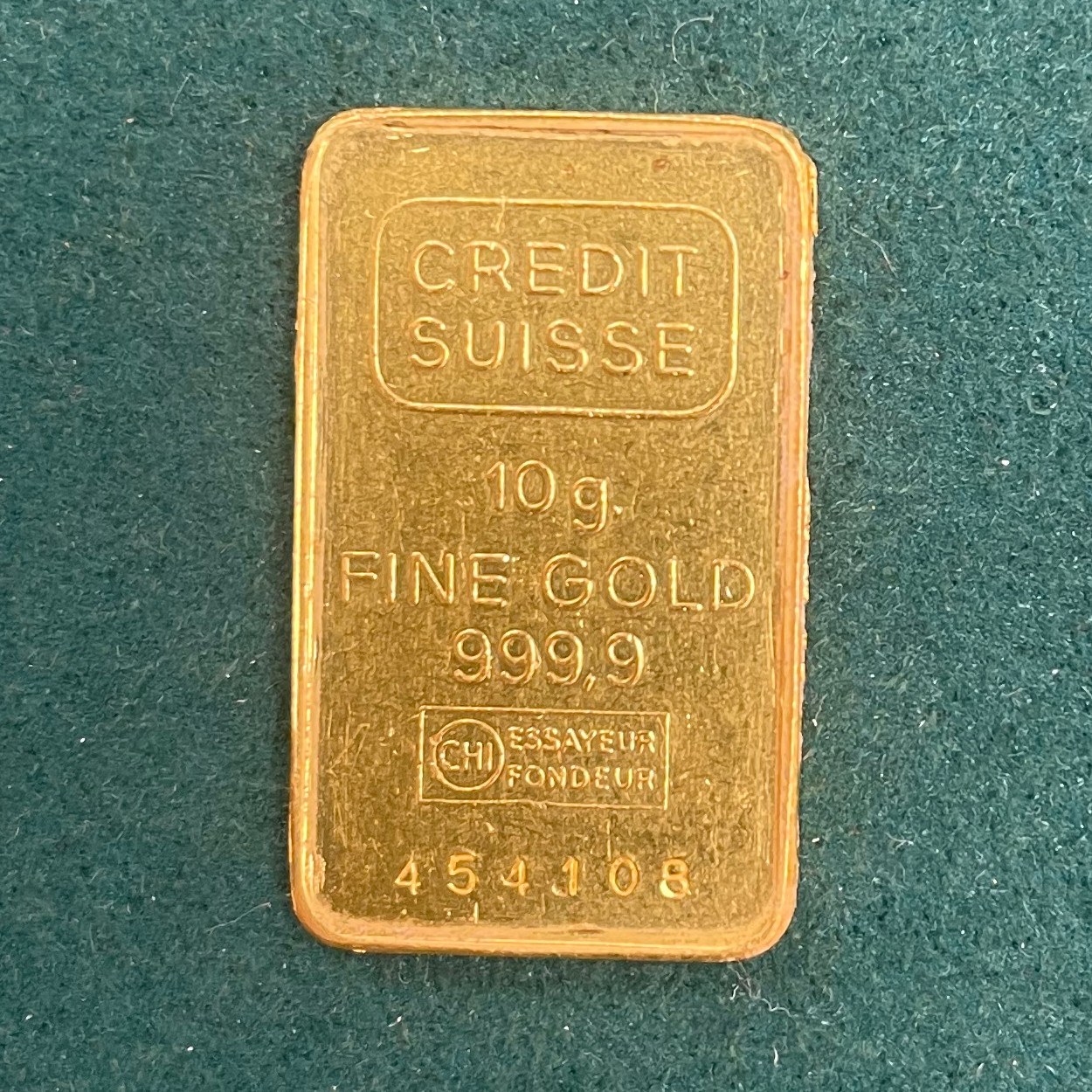 CREDIT SUISSE Gold Bar - Stamped 10g