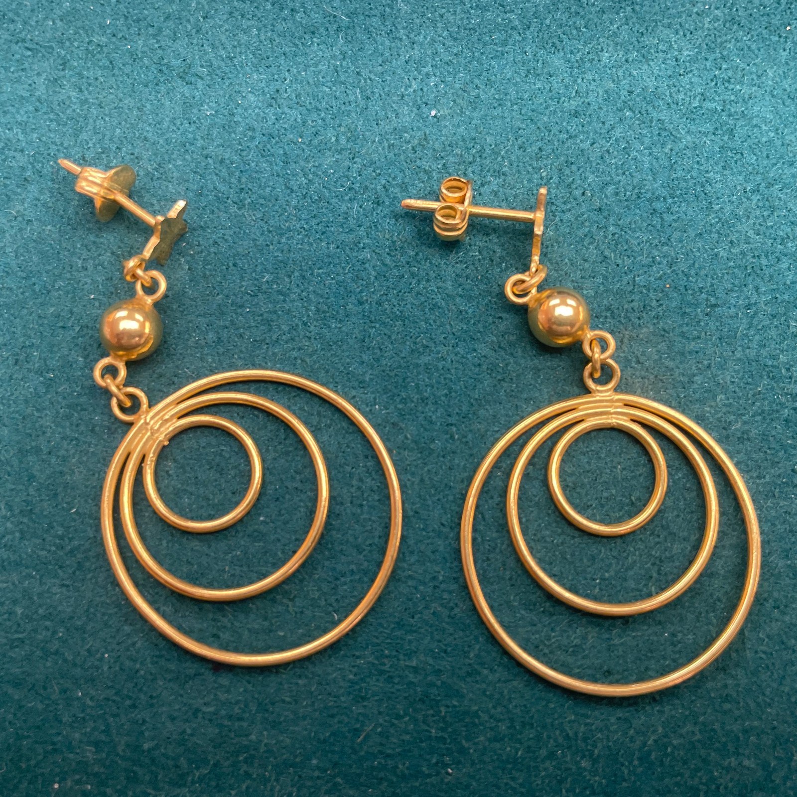 Triple-Circle Drop Earrings - Pair