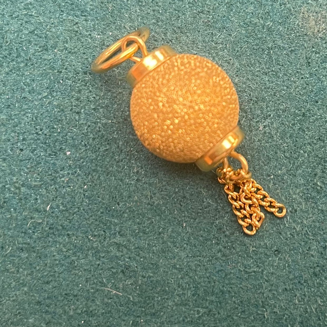 Textured Bead and Tassel Pendant