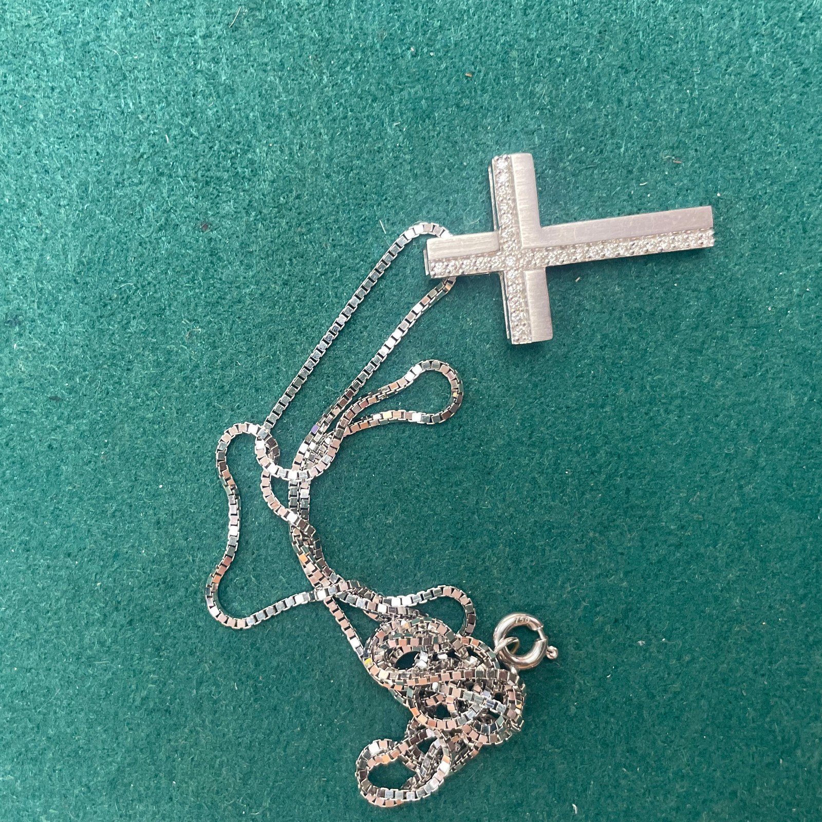 Silver-Tone Cross Necklace