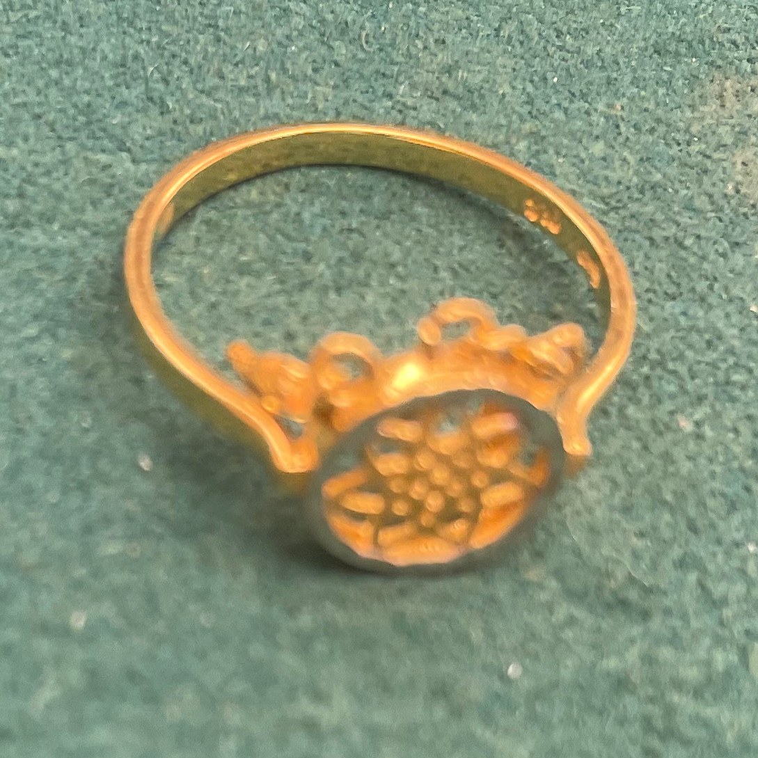 Openwork Floral Disc Ring
