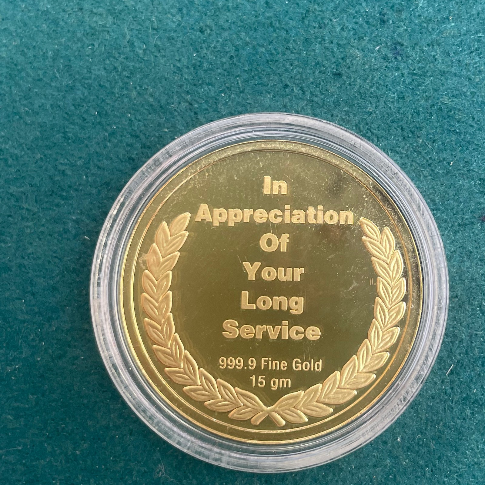 Long-Service Commemorative Gold Medallion